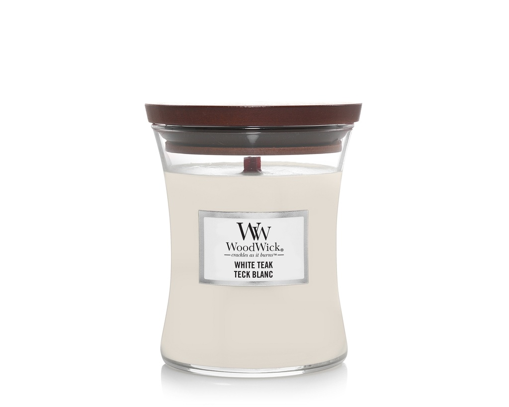 Candle - Woodwick White Teak - Medium
