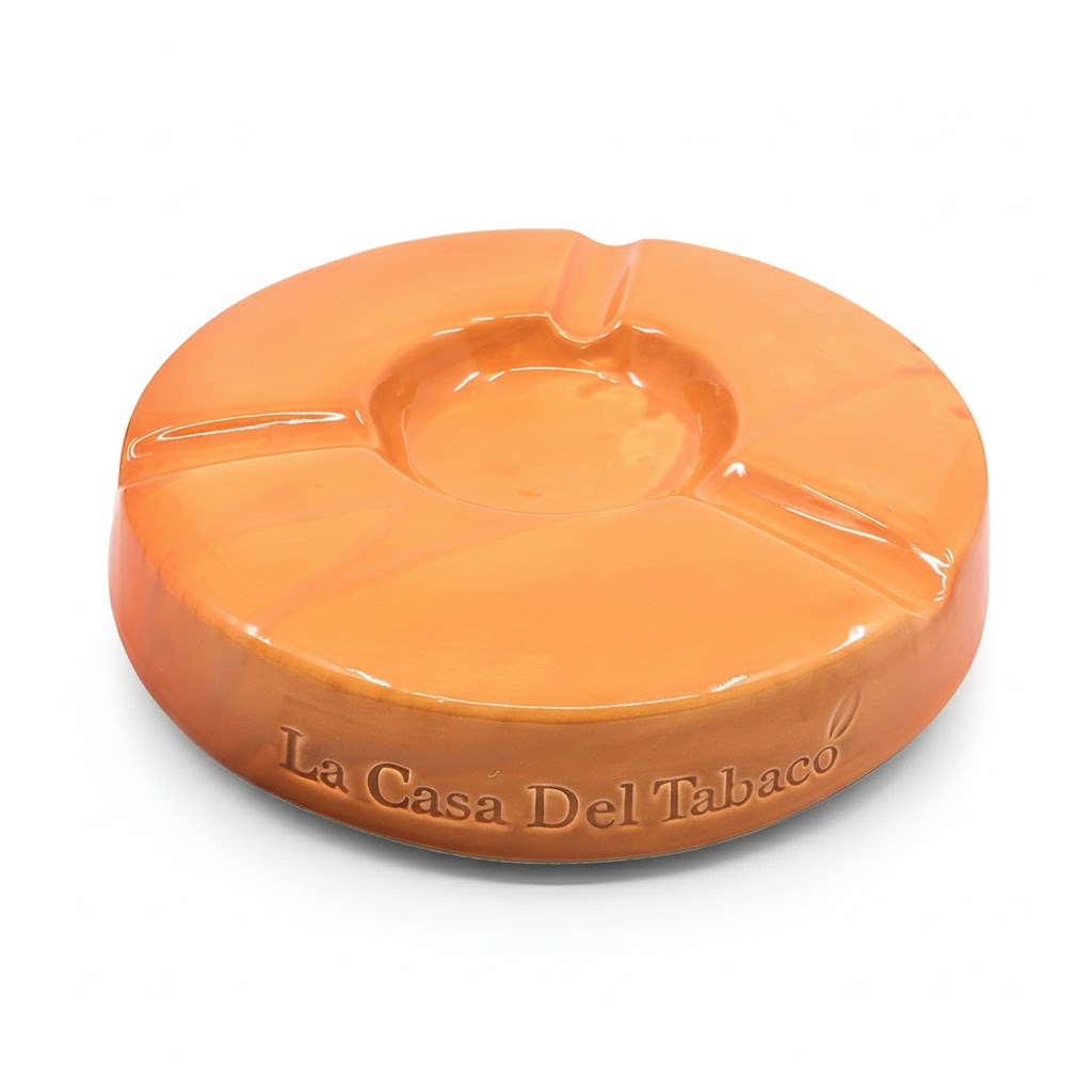 Ashtray - Dominique London Round Orange - 3 Cigars