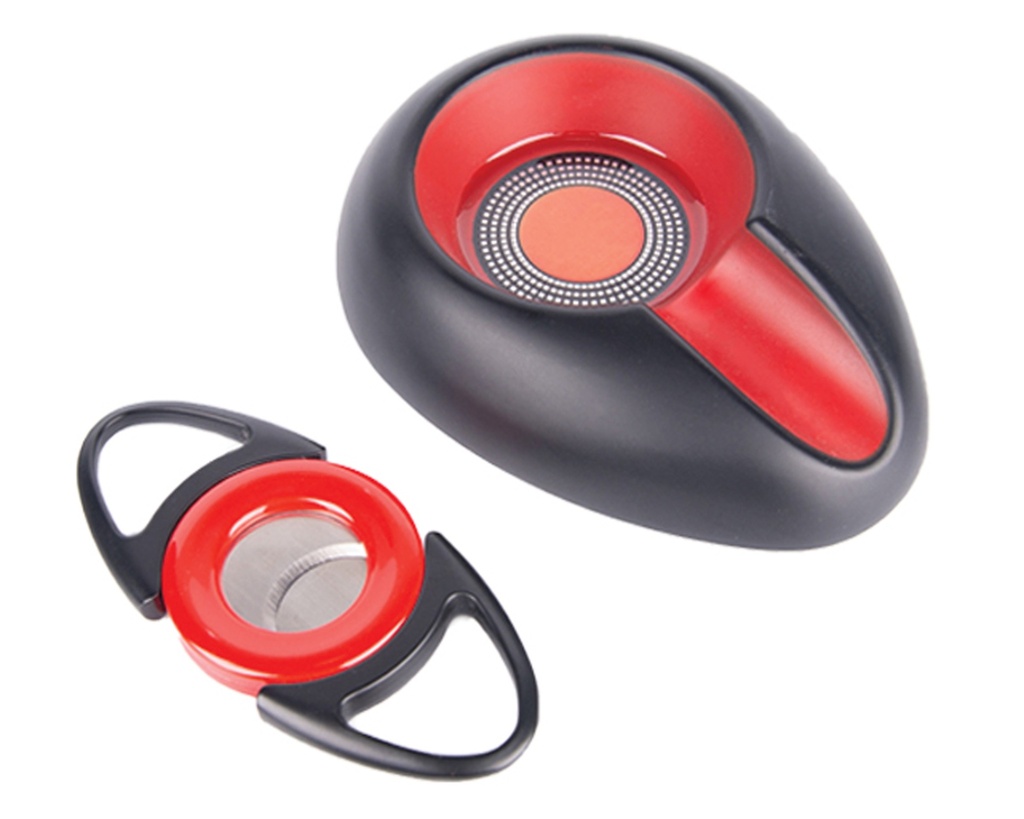 Ashtray & Cutter Set - Cig'R Red