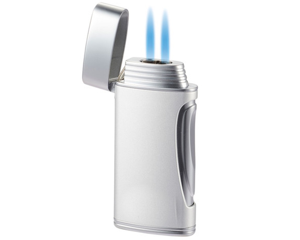Lighter - Caseti Paris Double Jet Chrome/Matte Silver