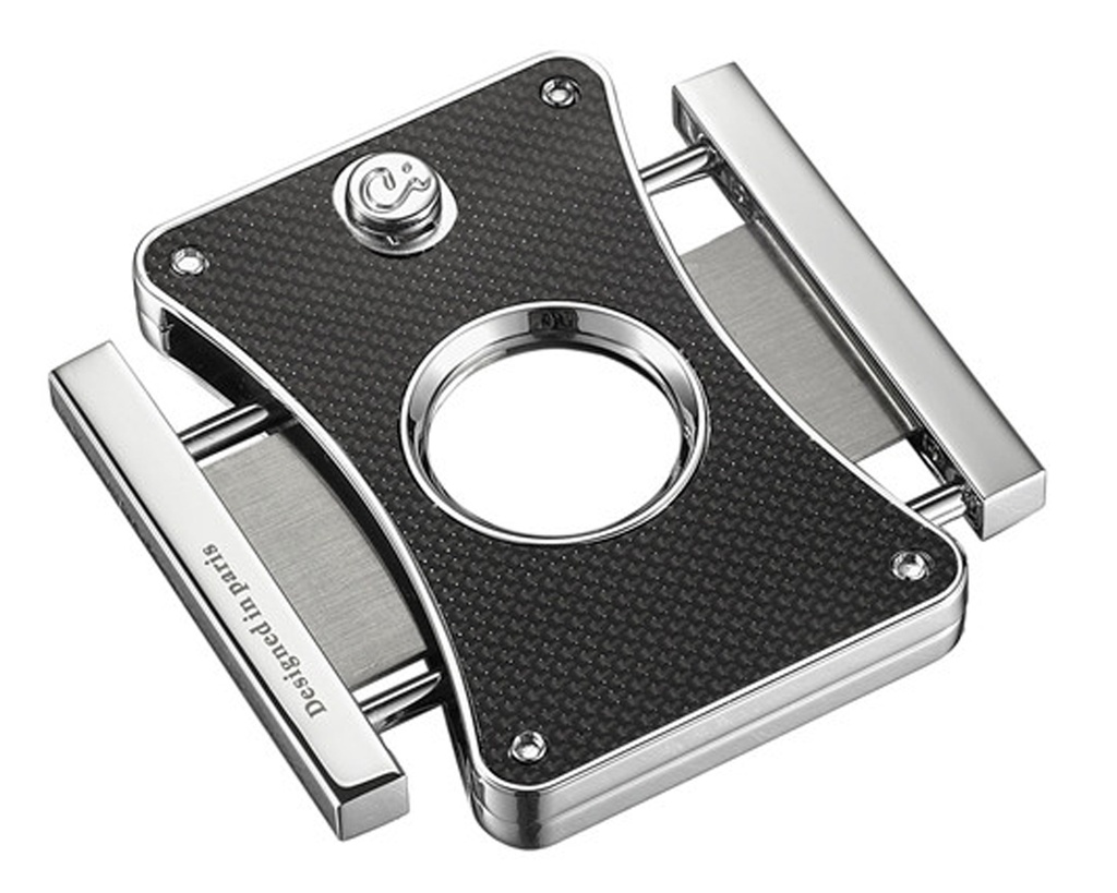 Cigar Cutter - Caseti Paris Chrome Plated/Black Carbon