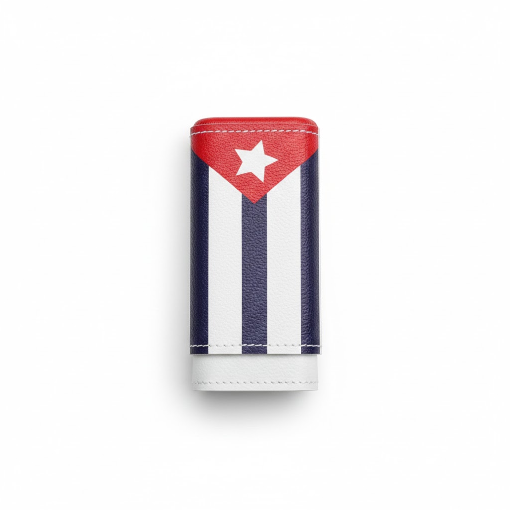 Cigar Case - Adorini Cuban Flag - 2/3 Cigars