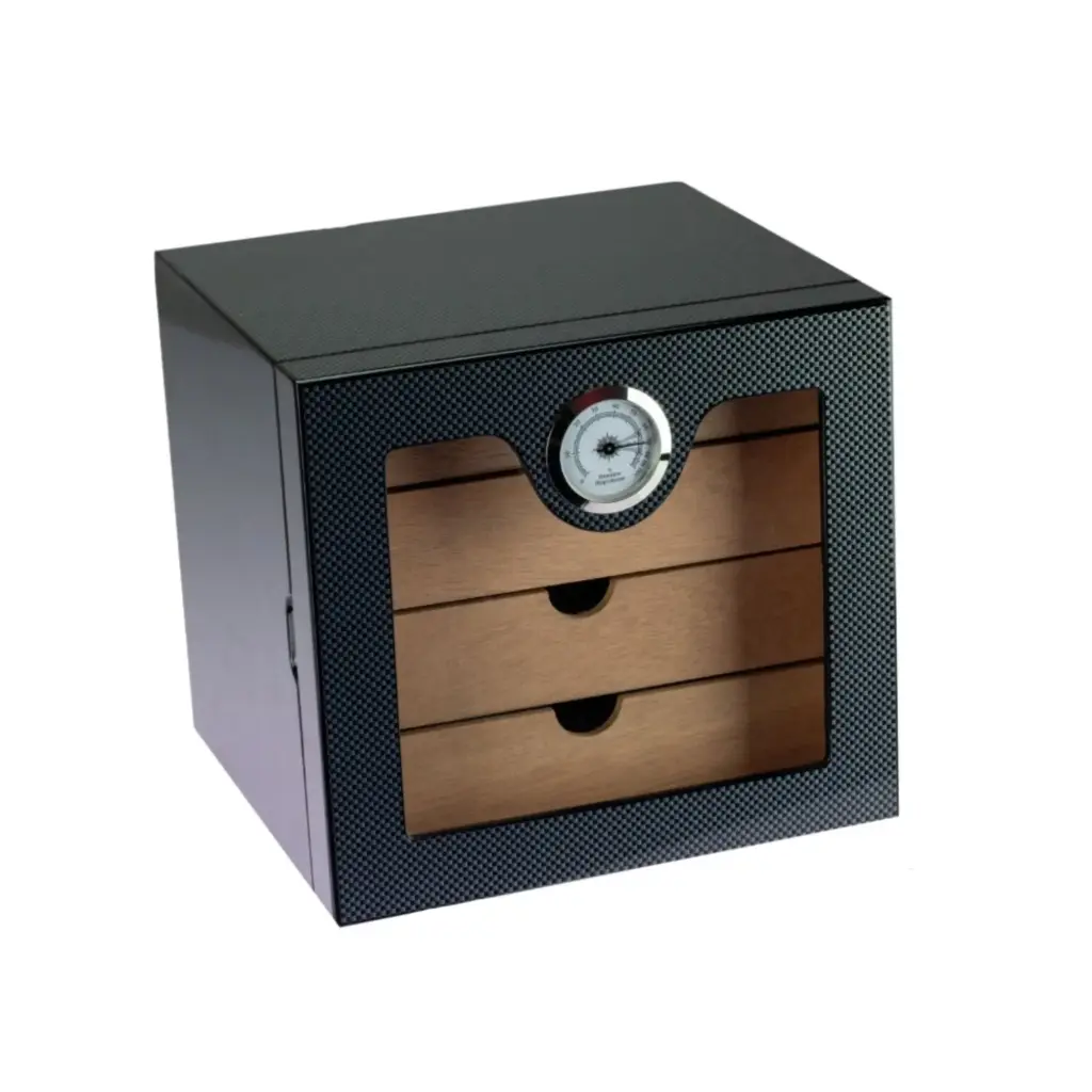 Humidor - Cabinet Carbon 4 Drawers - 80 Cigars