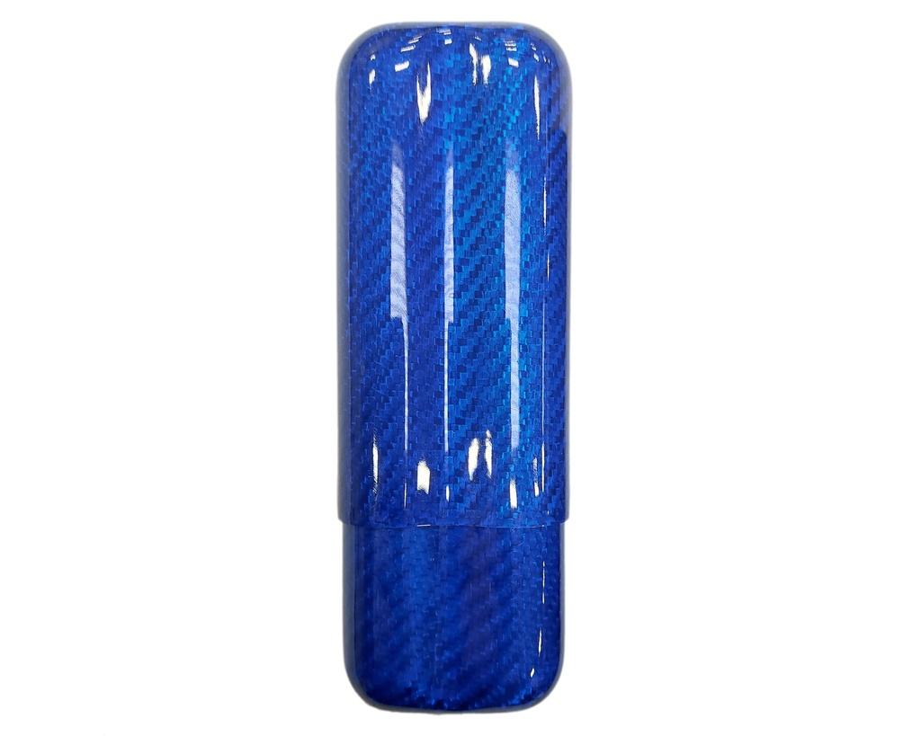 Cigar Case - Lubinski Carbon Fiber Blue - 2 Cigars