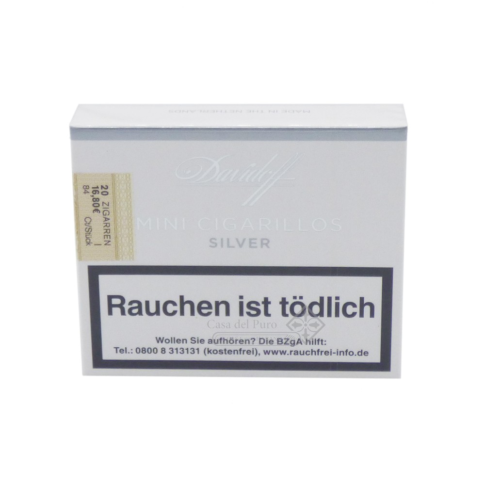 Davidoff Mini Cigarillos Silver - Pack Of 20 Cigarillos