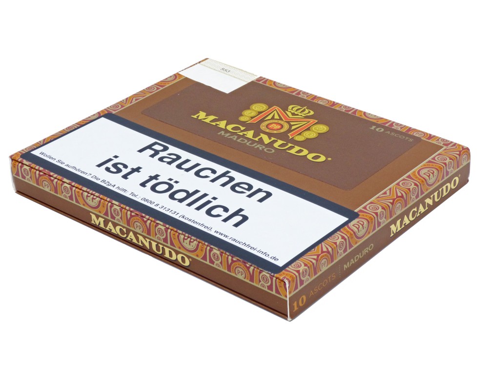 Macanudo Maduro Ascots - Pack Of 10 Cigars