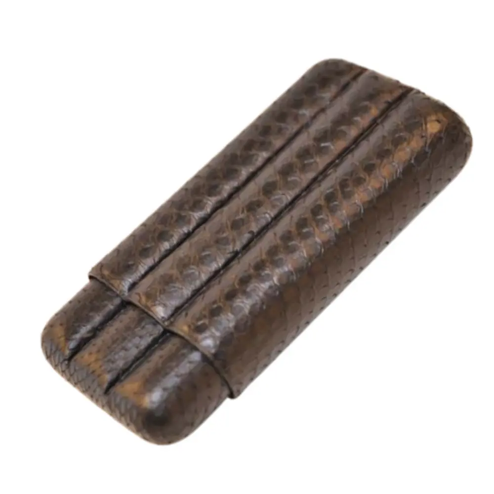 Cigar Case - Fallon Nixes Python Sublimes Brown - 3 cigars 