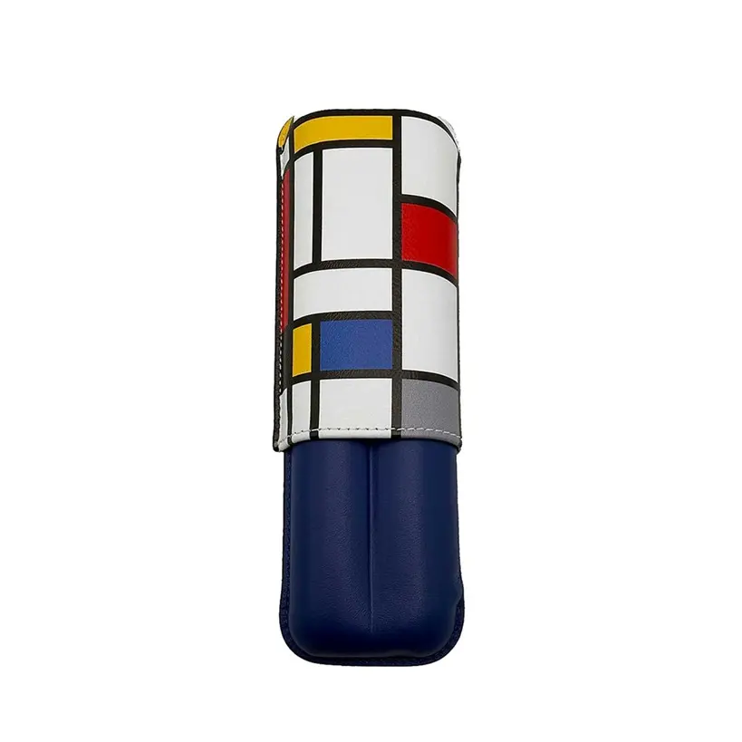 Cigar Case - Recife 25 - 130 Mondrian Blue Sea - 2 Cigars 