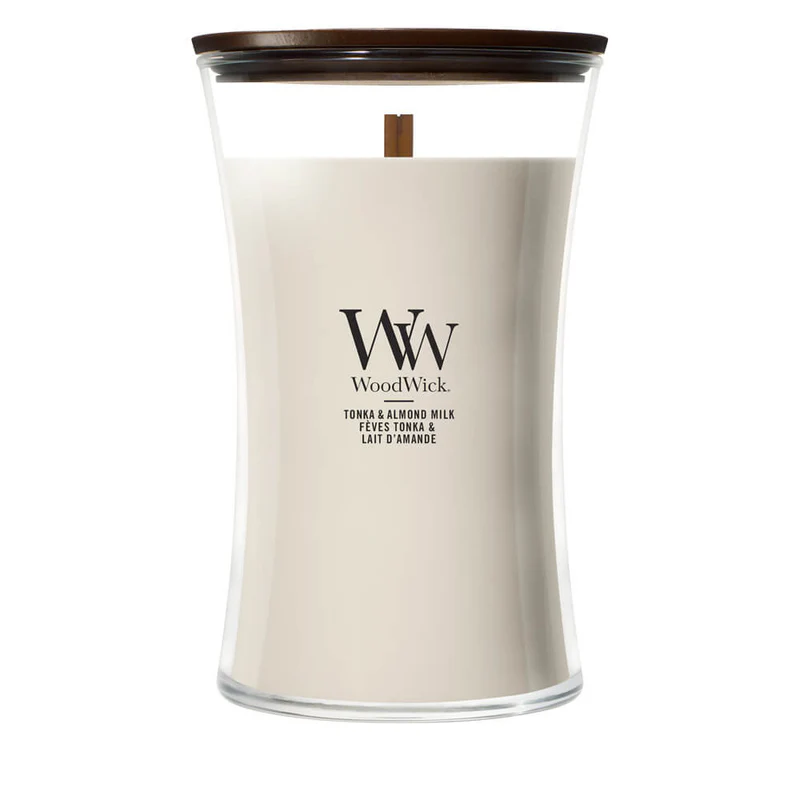 Candle - Woodwick Tonka & Almond Milk - Large