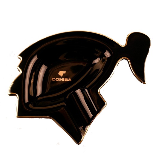 [39298] Ashtray - Cohiba Head Black - 1 Cigar