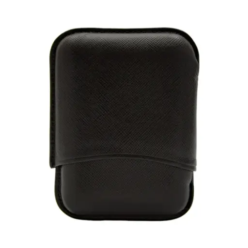 [39487] Cigar Case - Martin Wess Short Robusto Black - 3 Cigars