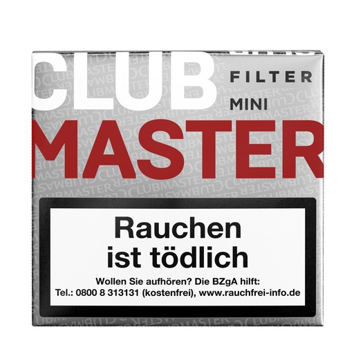 [39547] Clubmaster Mini Filter Red - Pack Of 20 Cigarillos